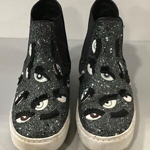 Women’s Chiara Ferragni Glitter Eyes Sneaker Ankle Boots Size 37